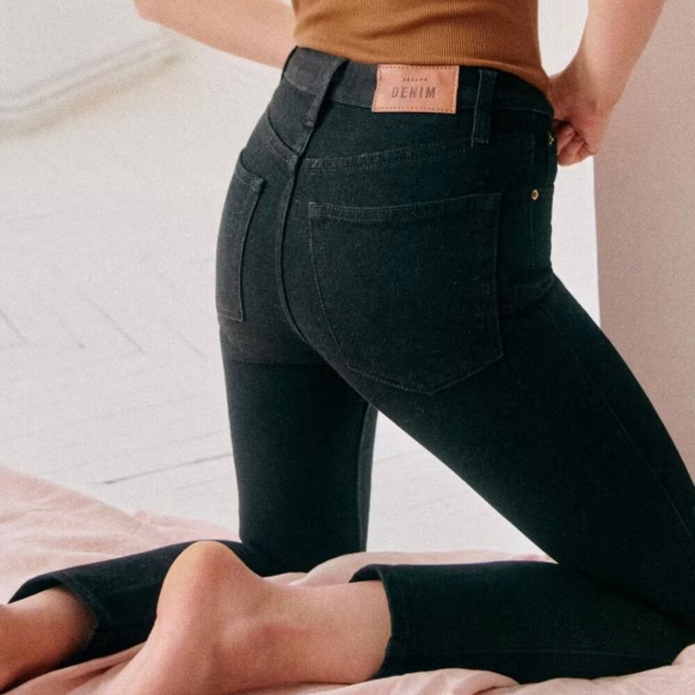 Sezane Deep Black Straight-Leg Jeans